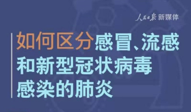 【转发】有用！如何区分感冒流感和新型冠病毒肺炎